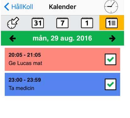 Kalender Håll Koll Premium ios programvara* Programvaran Håll Koll installeras i användarens egen iphone eller ipad.