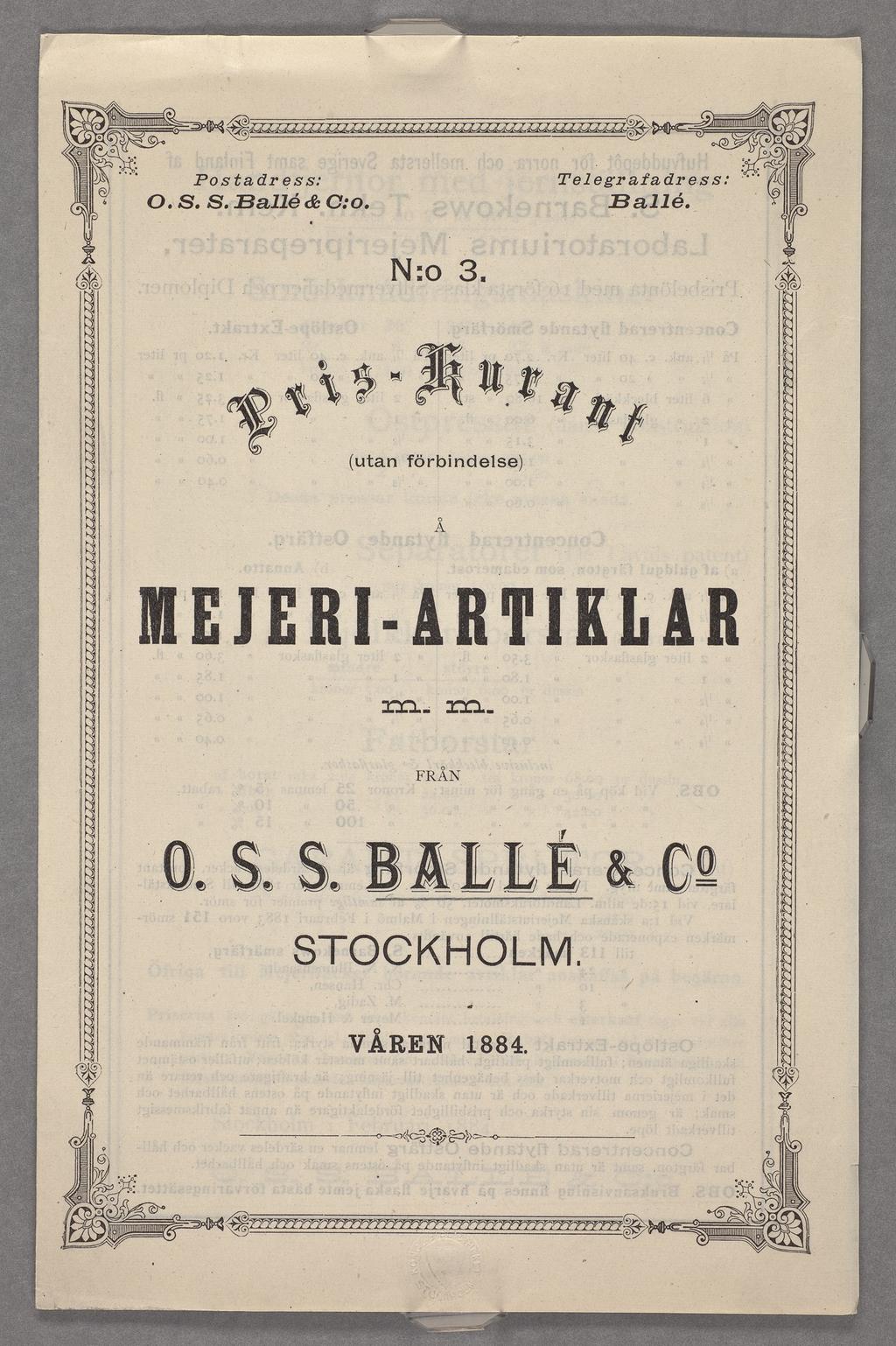 Poåtadre: Telégrafadre:,M N:0 V å V (uta II förbdele), F: MJRLARTIKLAR FRÅN S0 S0 BALL L