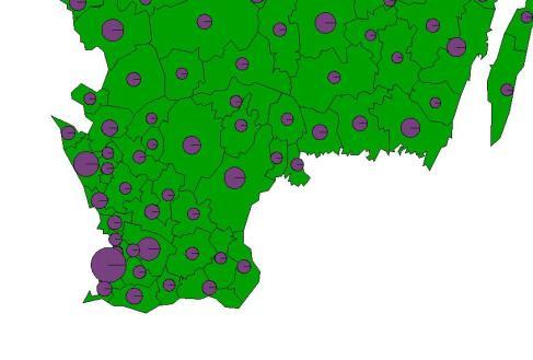 Koropletkarta - administrativa regioner