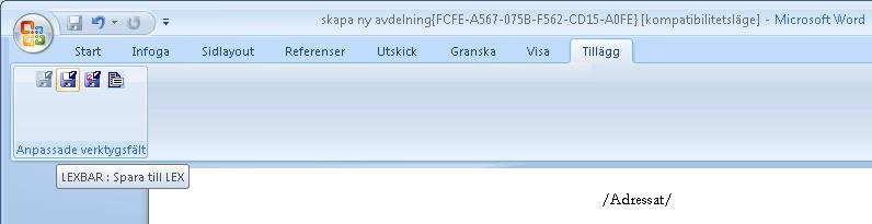 Om flera mallar finns för den aktuella handlingstypen, kommer en ny dialog upp med en lista som användaren får välja ifrån genom att markera och därefter klicka på knappen Ok. 9.