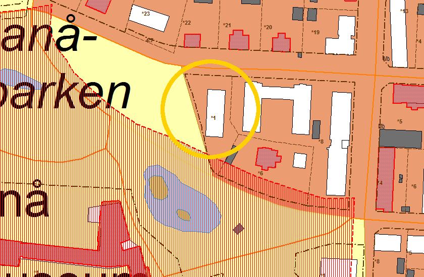 Figur 6. Riksintresset på Nordanå och byggnader som är utpekade som särskilt värdefulla objekt i kulturmiljöprogram mm.