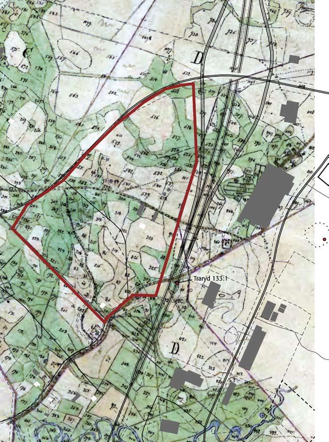 Fig. 8. Utsnitt ur laga skifteskartan över Skafta Mellangård 1873.
