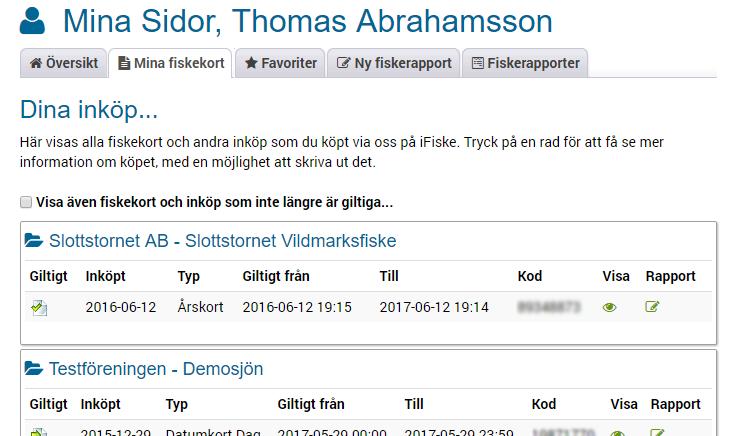 kan skrivas ut på papper och tas med, om fritidsfiskaren skulle vilja ha det som en extra trygghet. Vi skickar också en kortfattad sammanfattning av fiskekortet i form av ett vanligt SMS.