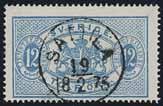 EXCELLENT cancellation. Postal: 150:- P 300:- 470 19v 5 TRÖGDS WALLBY 26.7.1878. EXCELLENT cancellation. One very weakly folded corner. Postal: 600:- C 400:- 471 L12b WINDEL GRANSELE 27.8.1891.