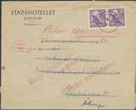 1 A TRÄLLEBORG - SAZZNITS 10.3.1937 on a P.S cover (Bl 43b, juli 1935). Unknown according to Wågerman. 1.000:- Mainly unused stamp collections Sweden I huvudsak ostämplade frimärkssamlingar Sverige 508K Unused lot Circle type - 1940 s on stock cards.