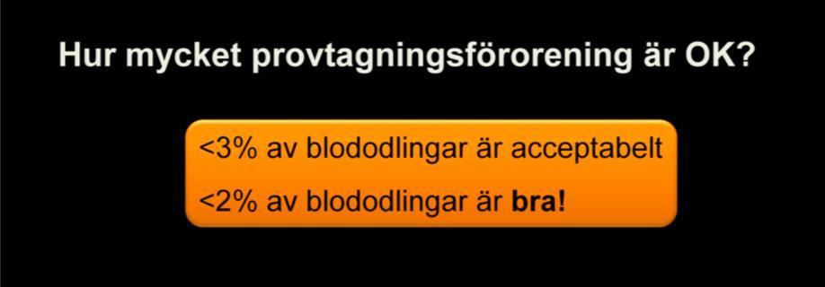 Acceptabel nivå av förorening Utmaning: laboratorierna mäter sällan