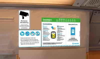 Kombinera kontoladdning och periodbiljett (gäller även seniorkort). 1. Tryck på T. 2. Håll kortet mot kortläsaren. 3. Håll kortet mot kortläsaren igen. Resa inom en zon. 1. Tryck på V en gång för varje vuxen.