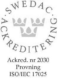 Rapport Sida 2 (2) L1828771 13029CRBT8C Metod 1 Upplösning har skett med HNO3/HCl/HF enligt SS EN 13656: 2003. Analys med ICP-SFMS har skett enligt SS EN ISO 17294-2: 2016 samt EPA-metod 200.8: 1994.