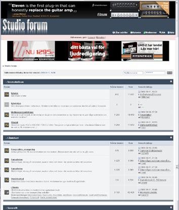 Studio.se, Studio forum och Nyhetsbrev fakta studio.