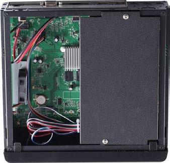 Unscrew the two screws on the rear panel and remove the cover.