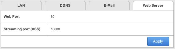 [Web Server] Figure 3-8 Web Port: The Web Port is used for connection with compatible GeoVision software and allows users to access GV-SNVR through the Web interface. The default port is 80.