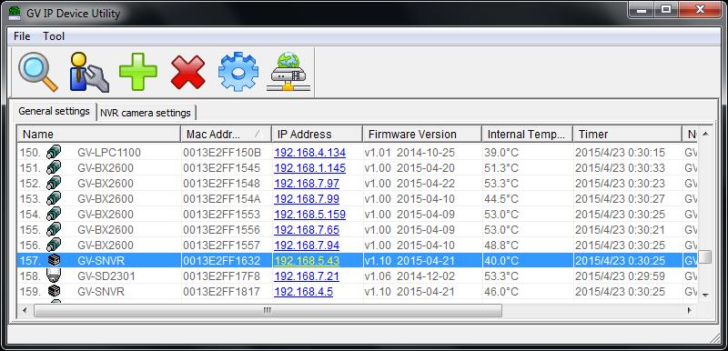 6.2 Using the GV-IP Device Utility The GV-IP Device Utility detects all the GV-IP Devices in the LAN and allows you to quickly set up the IP address of the device, upgrade firmware and export/import