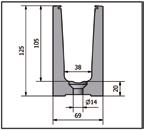 Profil för EasyMount Top golvmontage Räckesbelastning 2,0 kn Material Aluminium Ytfinish natureloxerad