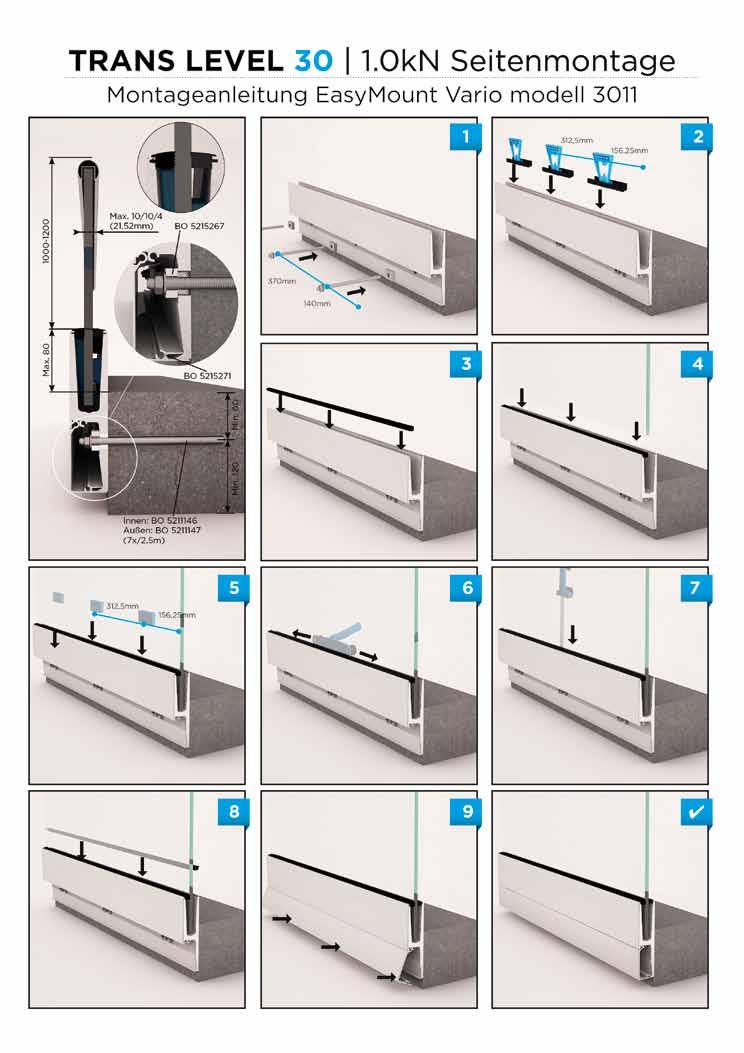 Bohle EasyMount Side L VARIO 1,0 kn sidomontage med vinkel För