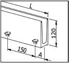 Profil för EasyMount Top golvmontage Räckesbelastning 1,0 kn Material Aluminium Ytfinish