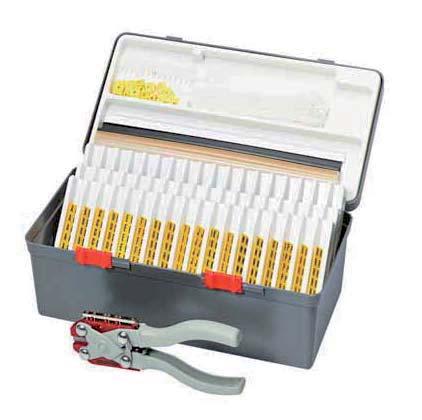 Plastbuntband: 100 st Skyltprofil PGS10-285, vit: 1 st Skyltprofil PGS10-285, svart: 1 st Skyltprofil PTE 9.5-285: 8 st HxBxD: 9.5 x 6 x 0.