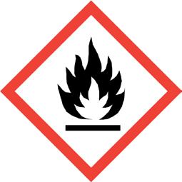 Varning för brandfarlig vara Skylten ska vara utformad som faropiktogram GHS02 enligt Europaparlamentets och rådets förordning (EG) nr 1272/2008 (CLPförordningen)