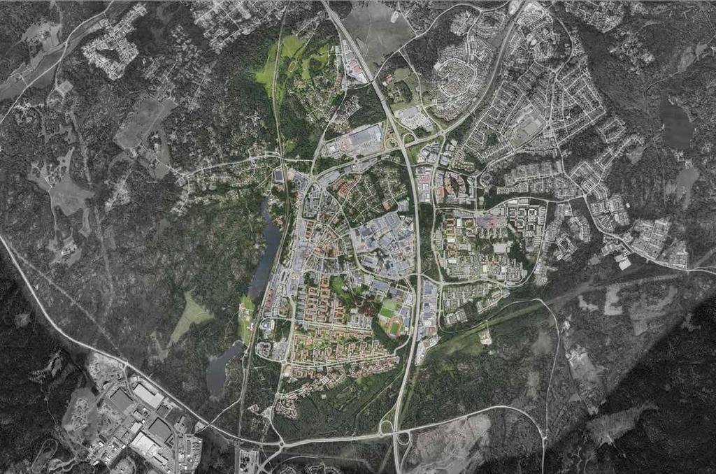 ÖVERSIKT STADSDELSKARAKTÄRER SAMT ENTRÉPUNKTER E E 13. Vega 12. Kvarntorp 11. Västerport E 10. Villakvarteren 9. Norra Handen 4. Västra Brandbergen 3. Industrikvarteren 2. Lillcentrum E E 1.