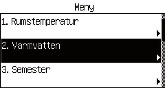 Menyhantering 6.5 Menu-knapp och menyratt Använd för att från Utgångsläget komma till menyerna. Använd menyratten för att: Navigera bland menyerna och nå inställningsfönster.