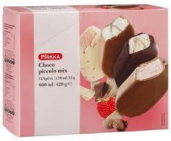 12 GLASSTEST INFÖR SOMMAREN 2017 Vi i patrull No.10 har provat glassarna från Pirkkas Choco piccolo mix. Vi har smakat och poängsatt de fyra olika glassarna mellan 4-10 poäng.