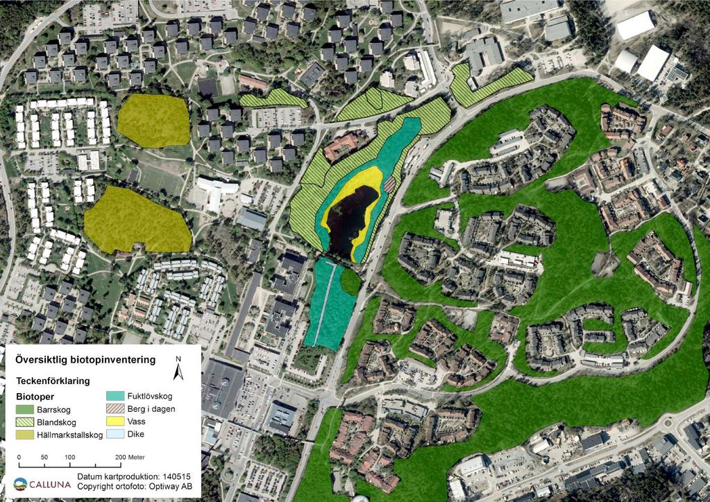 Bilaga 1. Kartor för groddjursutredning i Sarvträsk, Orminge. 2014-05-16. Karta 1.