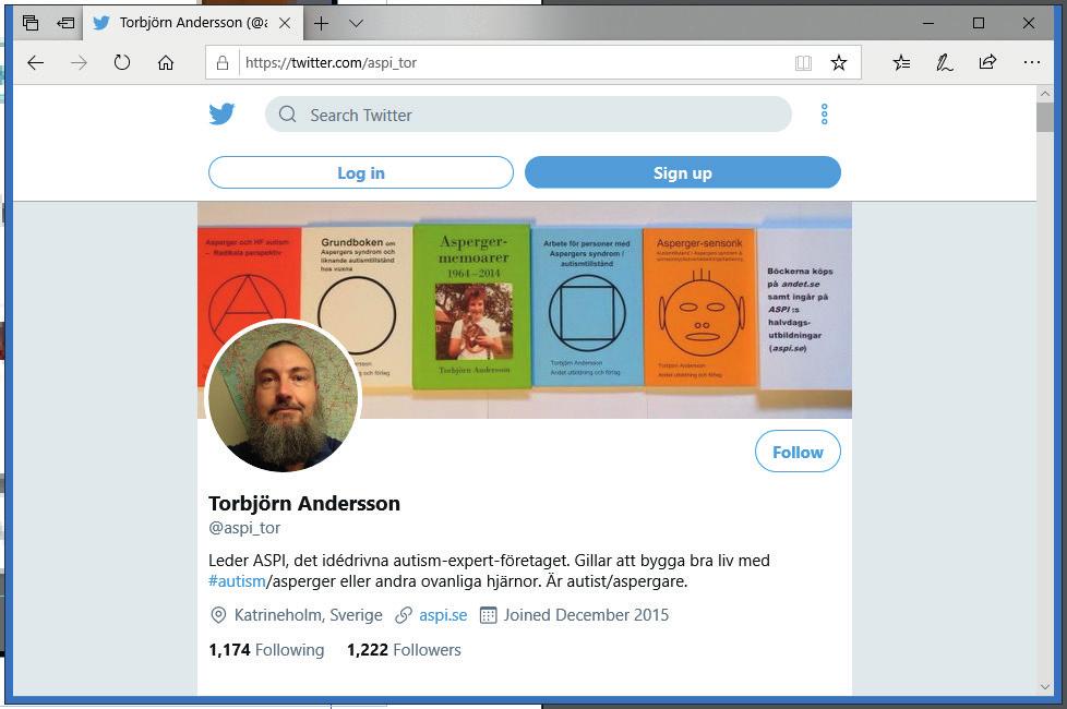 com/aspi_tor Mycket tweets om autism.
