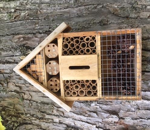 7 Ett insektshotell för fjärilar, solitärbin och nyckelpigor Ett insekthotell är till för att olika insekter skall kunna söka skydd och bygga bo.