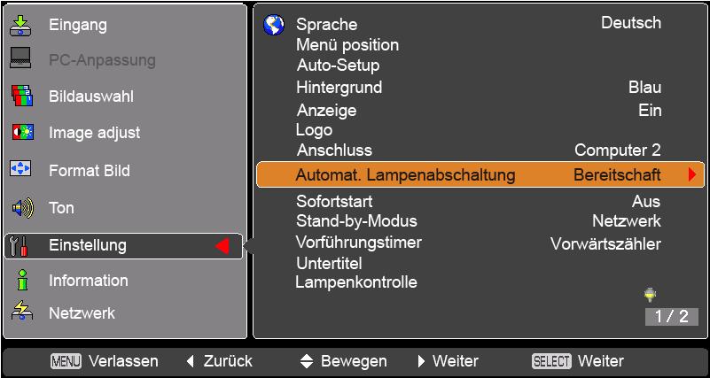 Anschluss Die Buchse COMPUTER IN 2/MONITOR OUT auf der Rückseite des Projektors kann durch Umschalten als Computereingang oder als Monitorausgang verwendet werden.