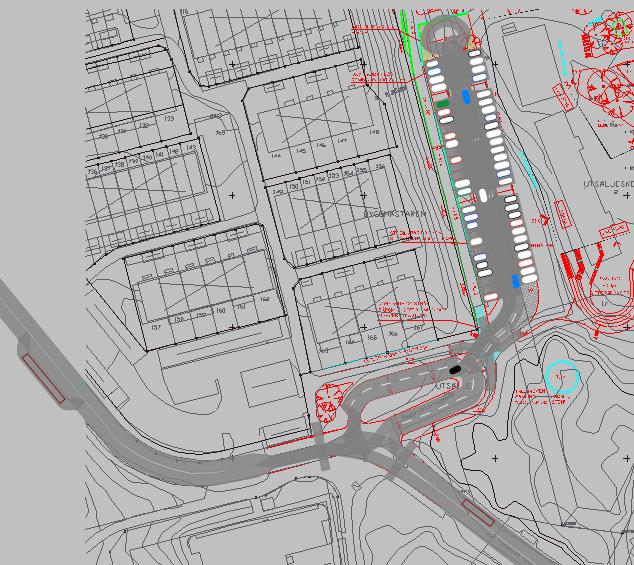 Under sista kvarten av simuleringen mellan klockan 08:00 och 08:15, avtog trafikflödena och inga problem kunde