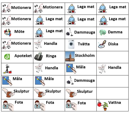 Förskivningsbara bilder /bildstöd Utskrivet pappersmaterial Personligt anpassade kommunikations eller kognitions material.