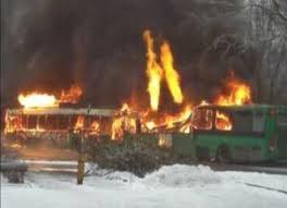 Brand i gasbuss