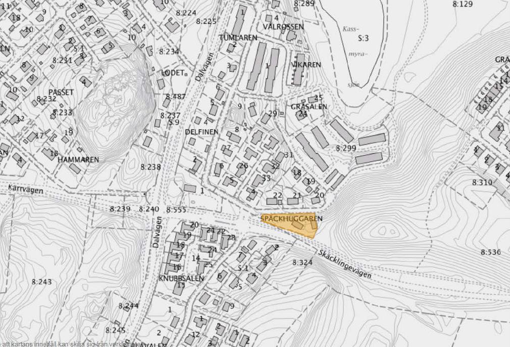 1 [5] Referens David Ekberg detaljplan för Späckhuggaren 1 Orenteringskarta över området en av detaljplan för Späckhuggaren 1 är framtagen som ett underlag inför plansamrådet.