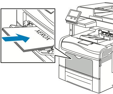 Papper och material 5. Fyll på papperet i magasinet. Fyll på hålat papper med hålen åt vänster.