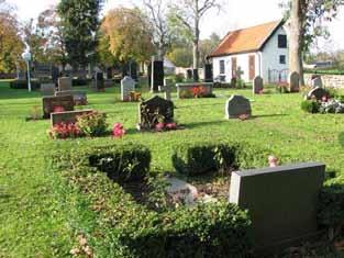 Beskrivning av enskilda kvarter/områden med kulturhistorisk bedömning Allmän karaktär Översikt över norra delen av kyrkogården.