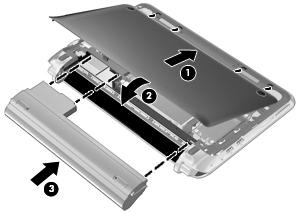 3. Sätt tillbaka batteriet (3) (se Sätta i batteriet