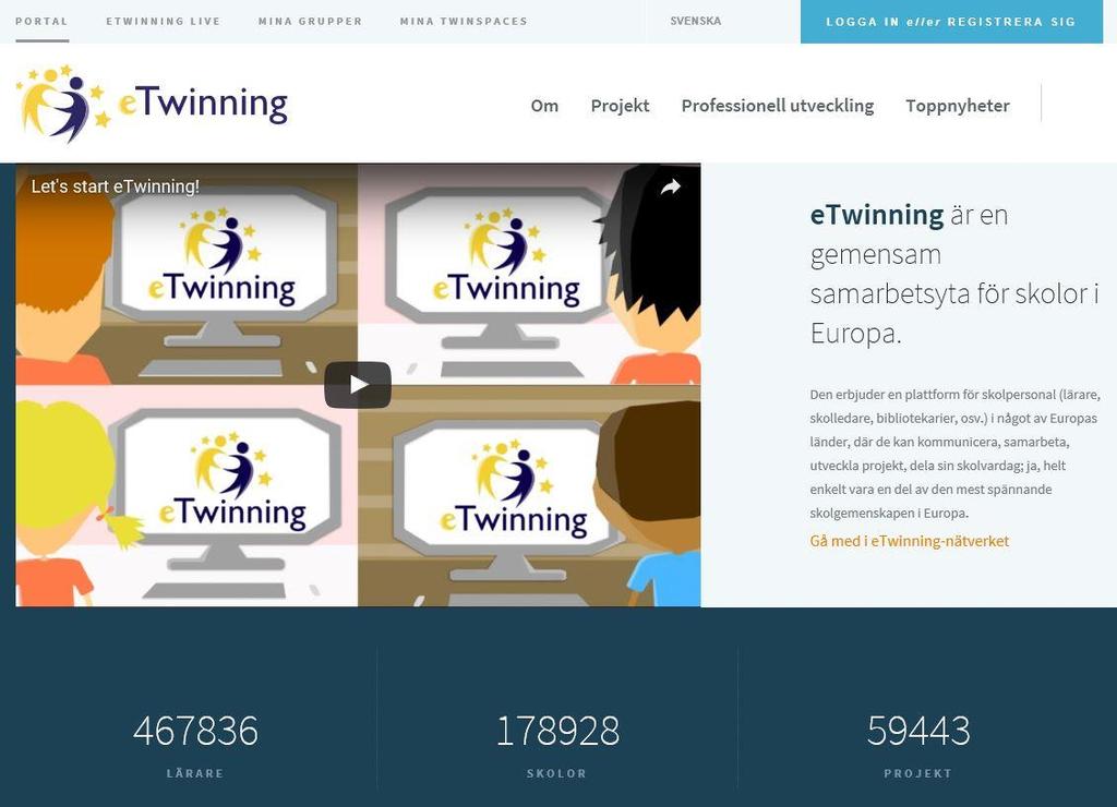 etwinning nätverk för lärare och skolor i Europa Kopplar samman digitala arbetssätt med internationellt samarbete SAMARBETE I PROJEKT Partnersök- och kommunikationsverktyg för att planera och