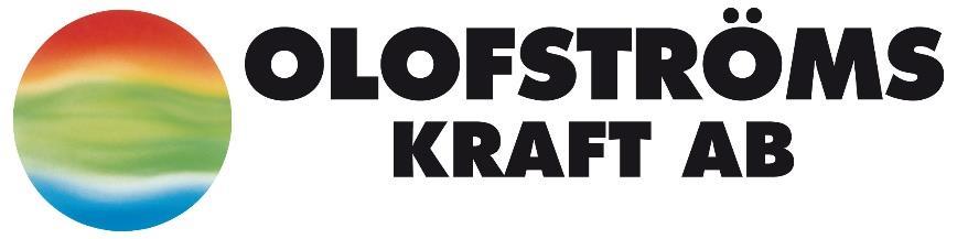 OLOFSTRÖMS KRAFT AB Framtiden Under 2019 förväntas VA-strategin Det livsviktiga vattnet antas av kommunfullmäktige. Denna strategi har en planeringshorisont till år 2043.