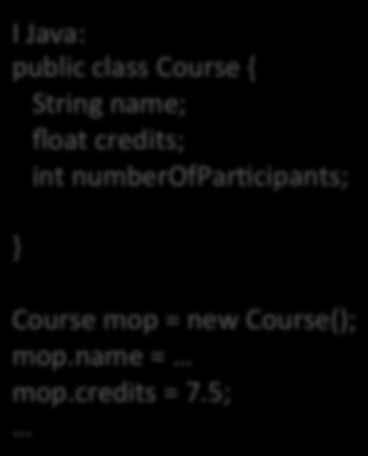 Course String name; float credits; int numberofparbcipants; int main() struct Course *pmop; pmop = (struct Course*)malloc(sizeof(struct Course));