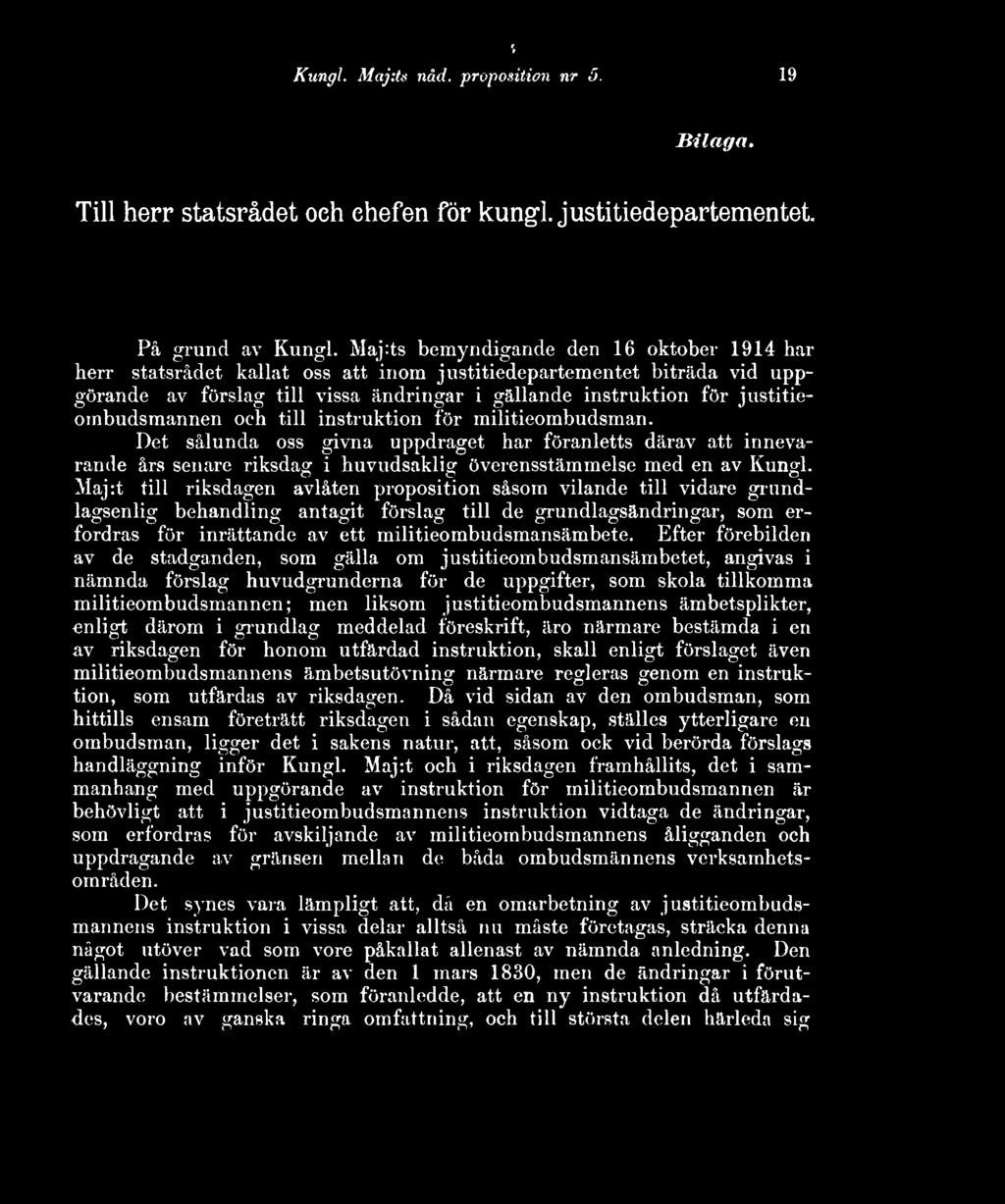 justitieombudsmannen och till instruktion för militieombudsman.