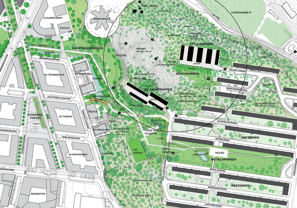 Sida 3 (14) Genom anläggning av Hjorthagsparken och exploateringen av Jackproppen 1 genomförs det fördjupade programmet för Hjorthagen från 2009, vilket ligger till grund för planeringen i Norra
