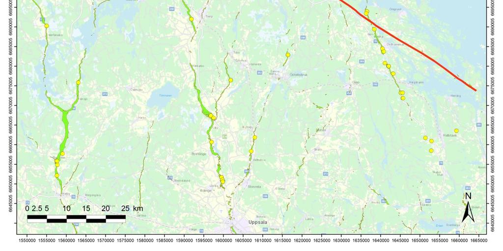 ex flytbildning eller vattenavgång) påvisas i något av de grävda dikena i Börstilsåsen Med ett fåtal förklarliga