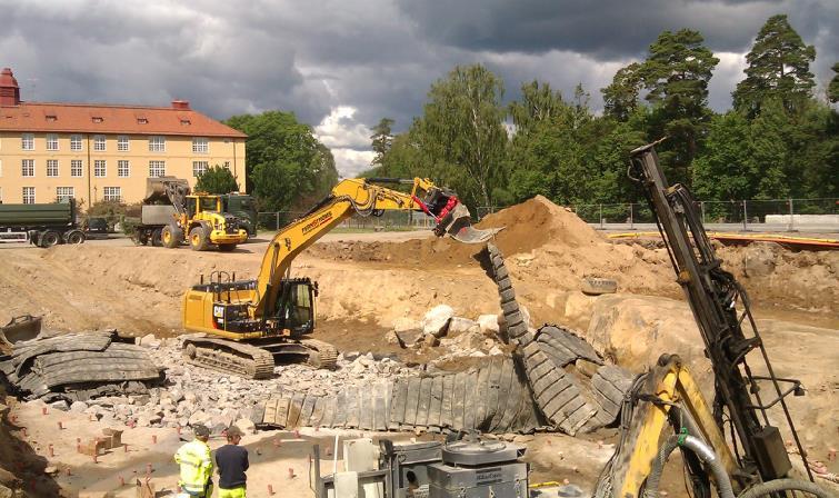 Bergschakt: 5,1 per m 3 Fyllning bergkross: 9 per m 3 Betongpålning: 25 per m påle
