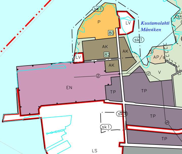 I Vasa generalplan 2030, som godkändes av stadsfullmäktige 13.12.2011, är största delen av området anvisat som Område för energiförsörjning (EN).