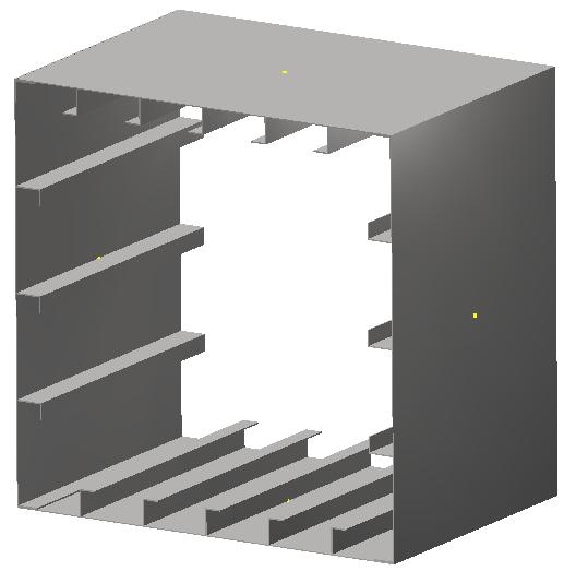 14 2.1 Plates with stiffener The outer plates are built in steel with the thickness of ¼. To avoid large deformations, stresses and buckling, stiffeners are also used.