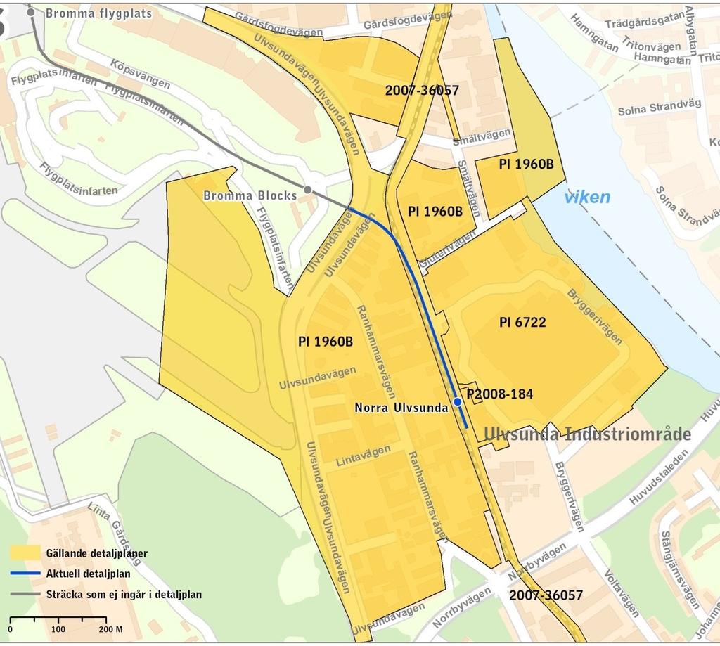 Sida 13 (45) Kartillustrationerna visar omgivande detaljplaner till detaljplan Ulvsunda industriområde. Riksintressen Inom planområdet finns inga riksintressen.
