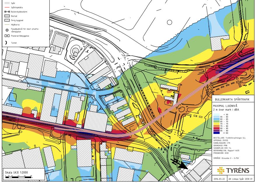 Vibrationerna kan sprida sig i marken vidare in i byggnader där de upplevs som ljud (stomljud) eller genom känsel (komfortvibrationer).