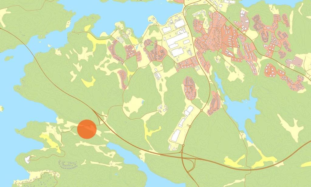 Karta 2: Redovisar Planområdets läge i förhållande till Gustavsberg.