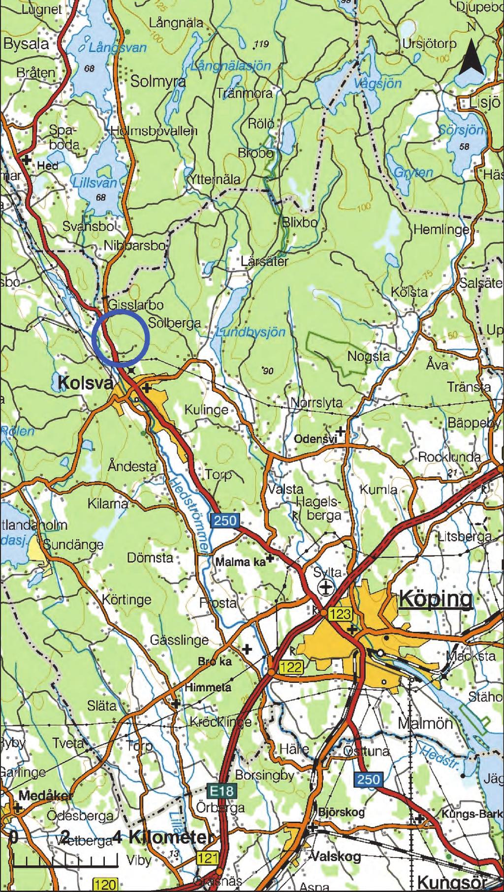 Figur 1. Utdrag ur digitala Översiktskartan.