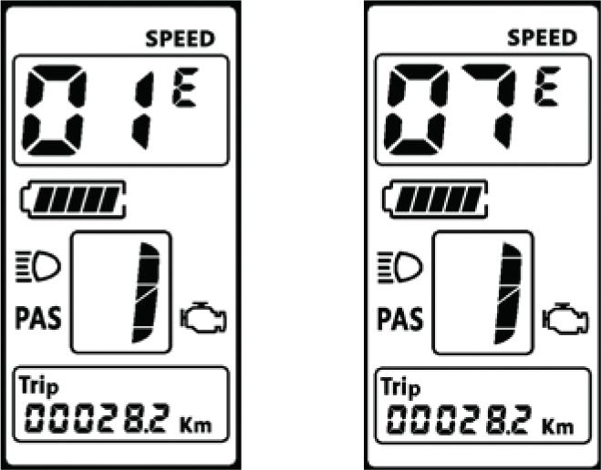 DK 7.3 Automatisk slukning af display OF F vises på displayet. Tiden, inden displayet slukker af sig selv på grund af inaktivitet, kan indstilles til mellem 1 og 9 minutter.