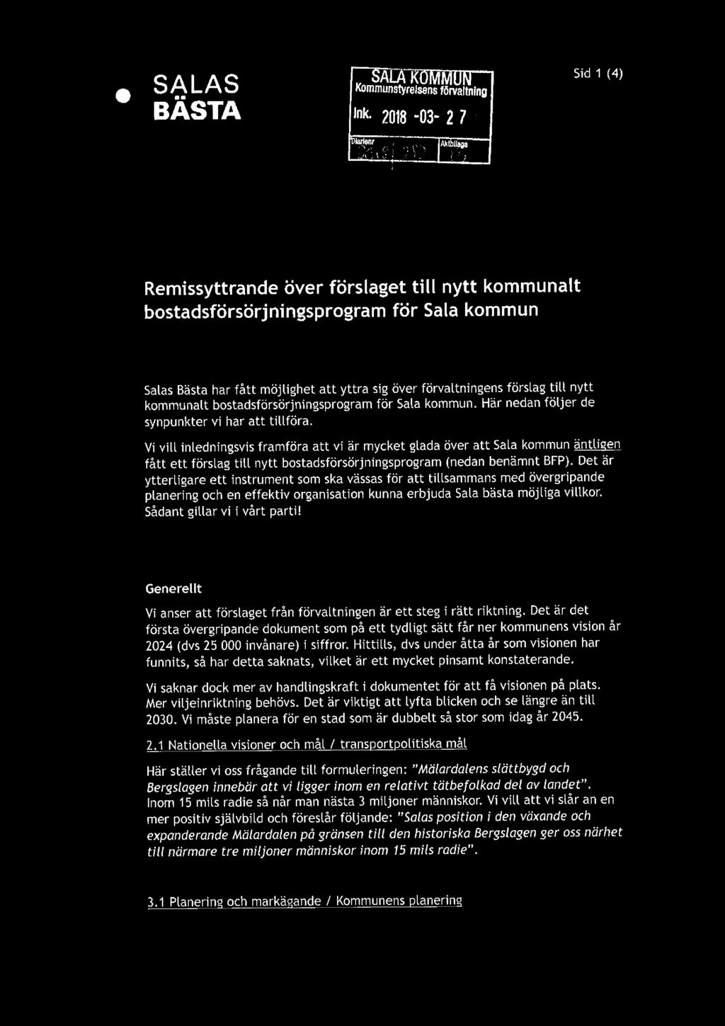 åxå **: SA LAS ' Kammfinstyrelsens förvaltning 41h BASTA l Ink. 2013-03.. 2 7.